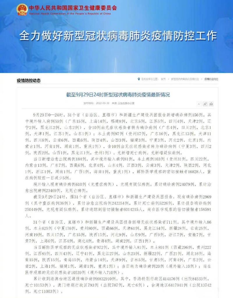 31个省份新增29例死亡病例及18例无症状/全国新增死亡病例