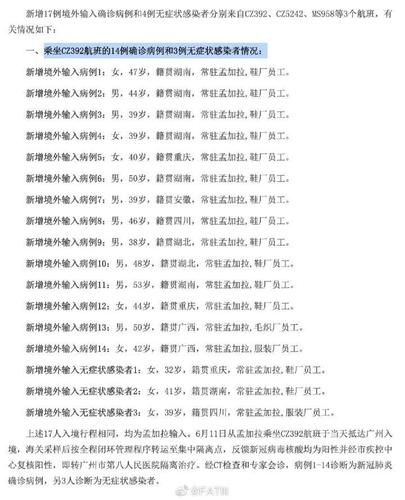 31个省份新增17例境外输入涉19省市(31省新增17例均为境外输入)