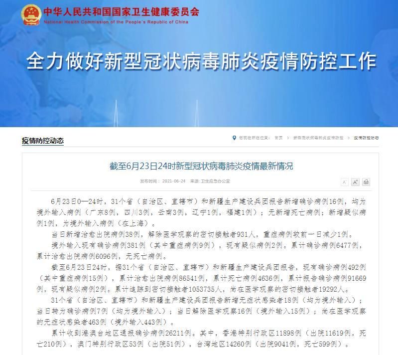 多地新增16例均为境外输入_12地新增39例境外输入病例
