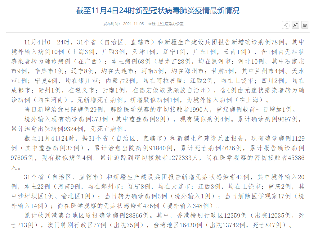 31省份新增确诊20例含本土30例/31省份新增确诊78例